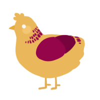 A honey and maroon chicken with a neck-band pattern
