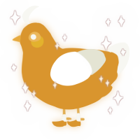 A orange and white chicken