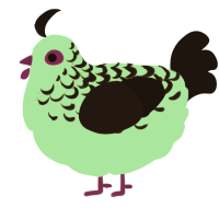A spring and sable chicken with a half-lace pattern
