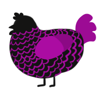 A black and plum chicken with a lace pattern