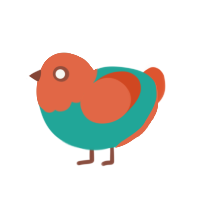 (unnamed), a turquoise and vermilion chicken with a head pattern