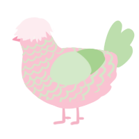 A rose and gluppy chicken with a lace pattern