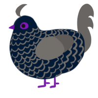 A tumblr and grey chicken with a lace pattern