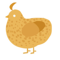 A honey and orange chicken with a speckle pattern