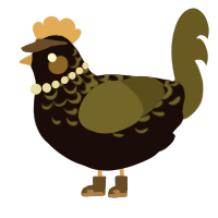 A black and olive chicken with a half-lace pattern