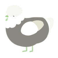 A ash and white chicken with a head pattern