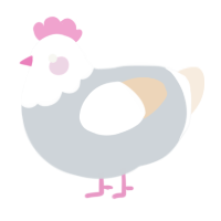 A mist and cream chicken with a head pattern