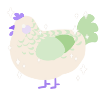 A cream and gluppy chicken with a half-lace pattern