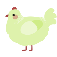 A apple chicken with a neck-band pattern
