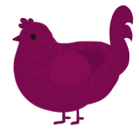A wine chicken with a half-bar pattern