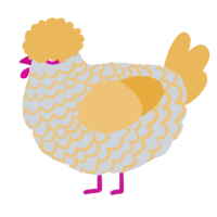 A mist and honey chicken with a lace pattern