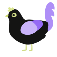 moonwalker, a black and lilac chicken