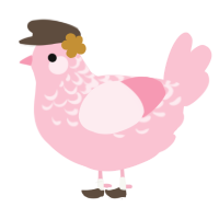 A rose chicken with a half-lace pattern