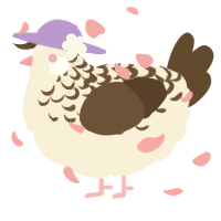 A cream and bark chicken with a half-lace pattern