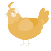 A honey chicken with a head pattern