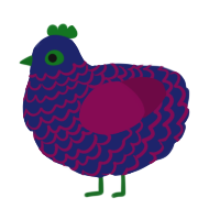 A navy and wine chicken with a lace pattern