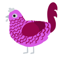 ibon, a orchid and maroon chicken with a lace pattern