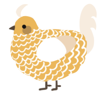 A honey and cream chicken with a lace pattern