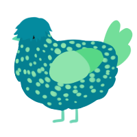 A sea and spring chicken with a speckle pattern