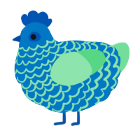 A sapphire and spring chicken with a lace pattern