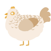 A cream and beige chicken with a half-lace pattern