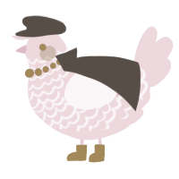 A rose chicken with a lace pattern