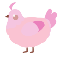 A rose and pink chicken with a head pattern