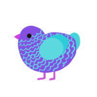 (unnamed), a blurple and aqua chicken with a lace pattern