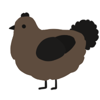 A bark and sable chicken