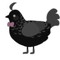 A sable and grey chicken with a half-lace pattern