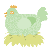 A gluppy chicken with a double-lace pattern
