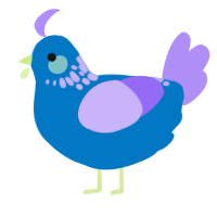 A sapphire and lilac chicken with a neck-speckle pattern