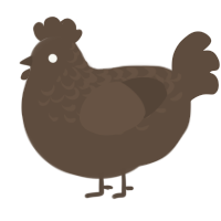 A bark chicken with a half-lace pattern