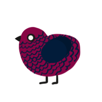 Embezzlement, a maroon and tumblr chicken with a lace pattern