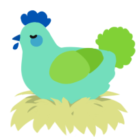 A mint and grass chicken