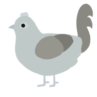 A silver and ash chicken