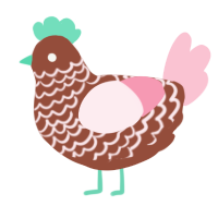 A russet and rose chicken with a lace pattern