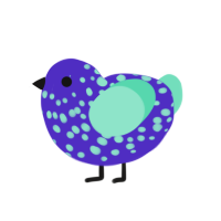 Bioluminescent Algae, a indigo and mint chicken with a speckle pattern