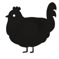A sable chicken with a head pattern