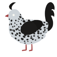 A mist and sable chicken with a speckle pattern