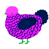 A orchid and tumblr chicken with a lace pattern