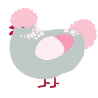 A silver and rose chicken with a neck-speckle pattern