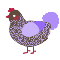A bark and lilac chicken with a double-lace pattern