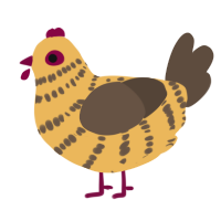 A honey and bark chicken with a bar pattern