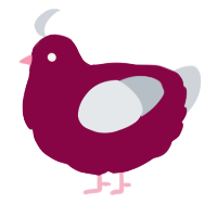 A maroon and mist chicken