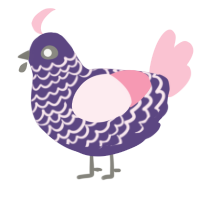 A overcast and rose chicken with a lace pattern