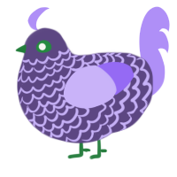 A overcast and lilac chicken with a lace pattern