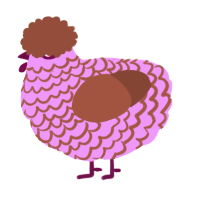 A lavender and russet chicken with a lace pattern