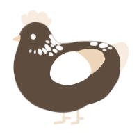 A bark and cream chicken with a neck-speckle pattern