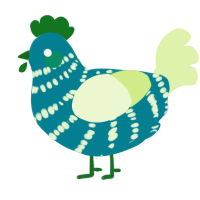 A sea and apple chicken with a bar pattern